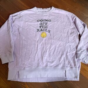 Aerie Oversized Graphic Lilac Purple Sweatshirt